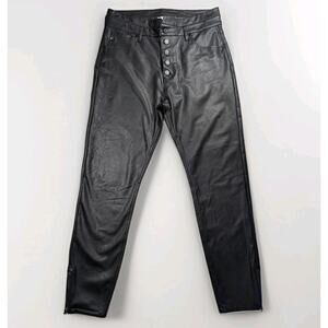 KanCan Faux Leather Skinny Pants Women 15/31 Black High Rise Edgy Rocker